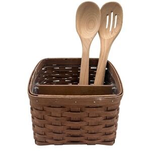 Longaberger TV Time Basket Protector Divided Utensil Caddy 2006 USA